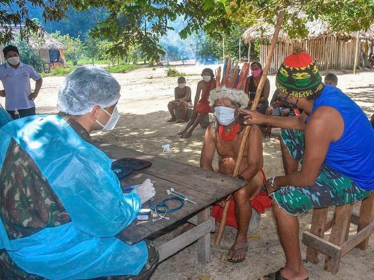 Divulgação/Ministério da Defesa Atendimento médico: comunidades indígenas recebem apoio no combate à Covid-19